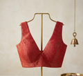 Rust Red Ready-to-Wear Saree Blouse | The Saree Shop