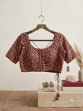 Wine Mirror-Work Embroidered Blouse  | The Saree Shop