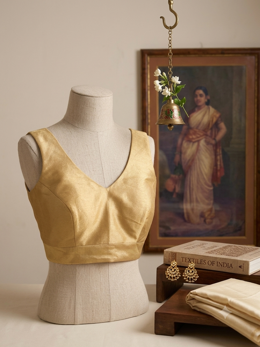Gold Ready-to-Wear Saree Blouse | The Saree Shop