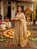 Gold Tissue Silk Saree | Traditional Gold Border | Rang