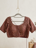 Wine Mirror-Work Embroidered Blouse  | The Saree Shop