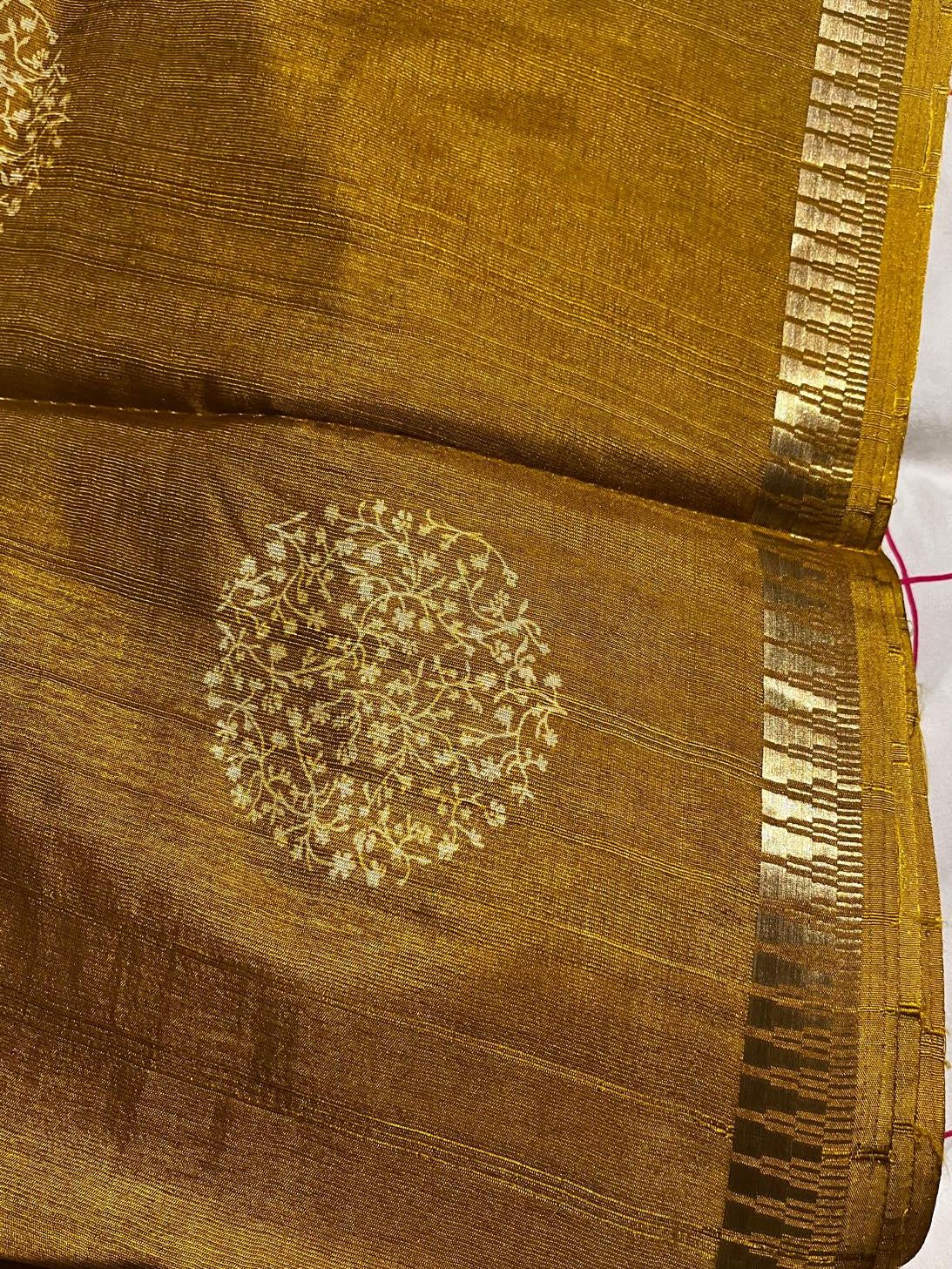 Mustard Yellow  Silk Cotton Saree With Zari Border | The Saree Shop