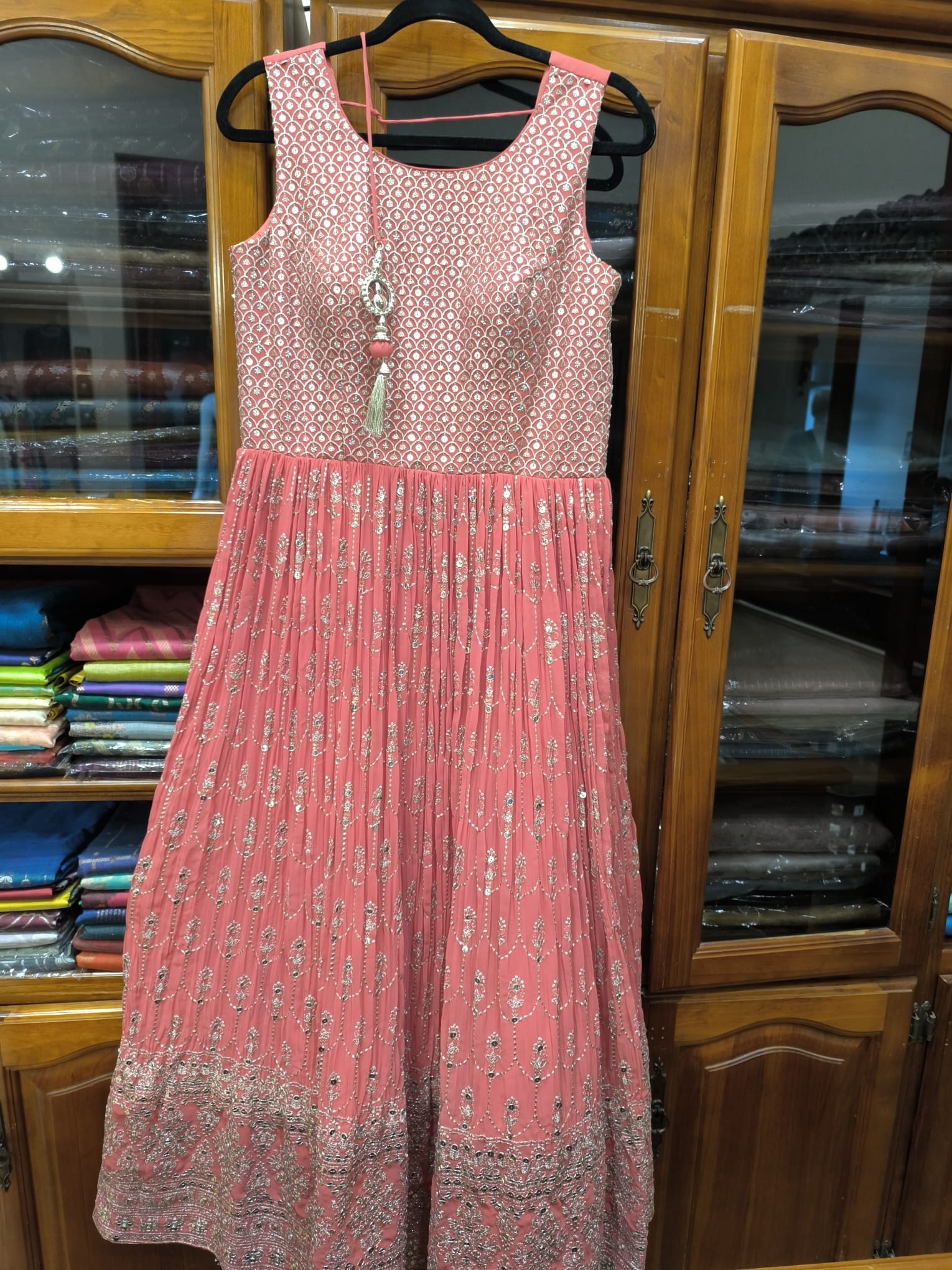 Rosewater Bloom Embellished Anarkali Gown